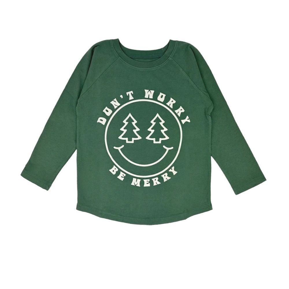 Tiny whales Green Don’t Worry long sleeve holiday tee NWT size 2